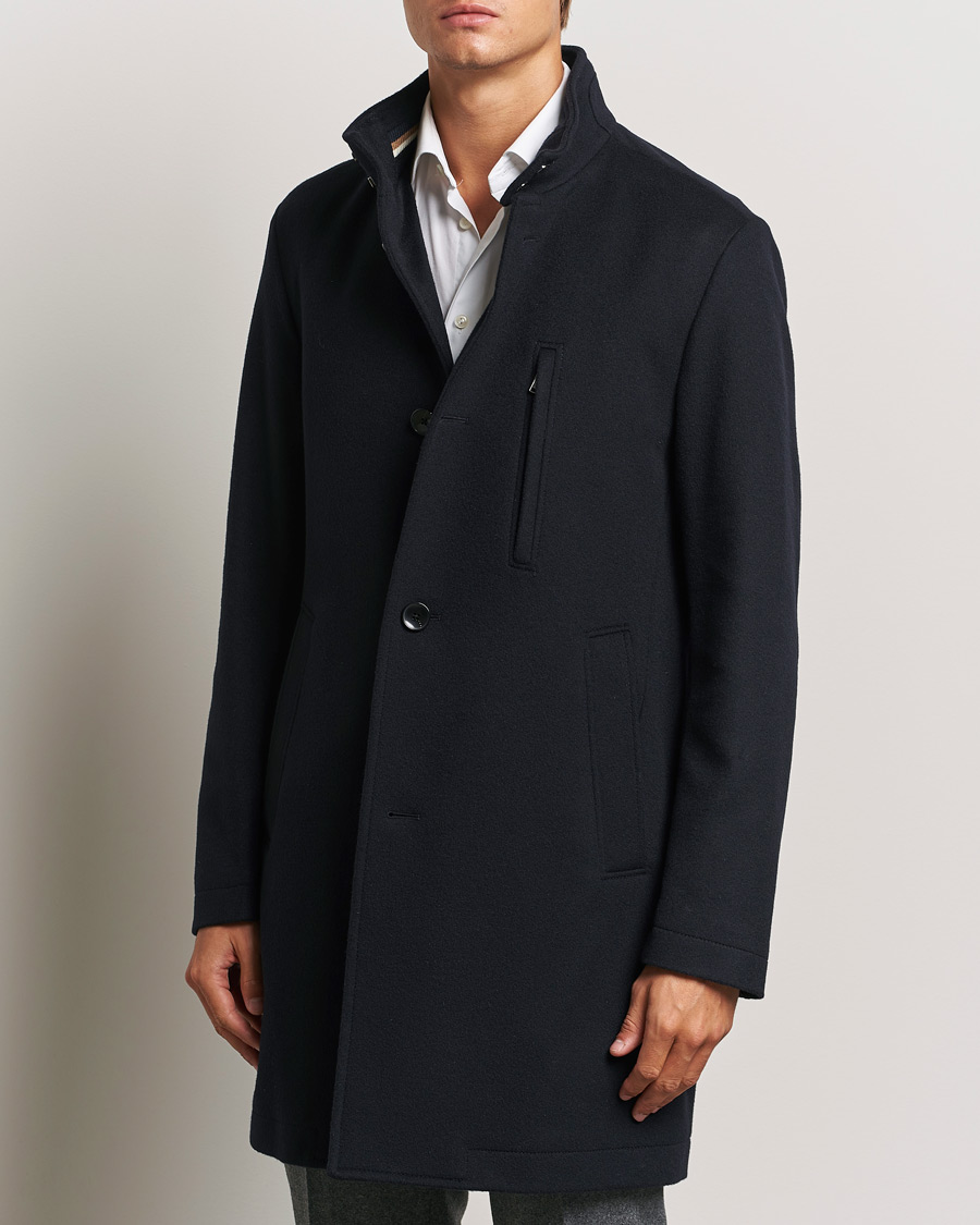 Herre |  | BOSS BLACK | Hyde Stand Up Collar Coat Dark Blue