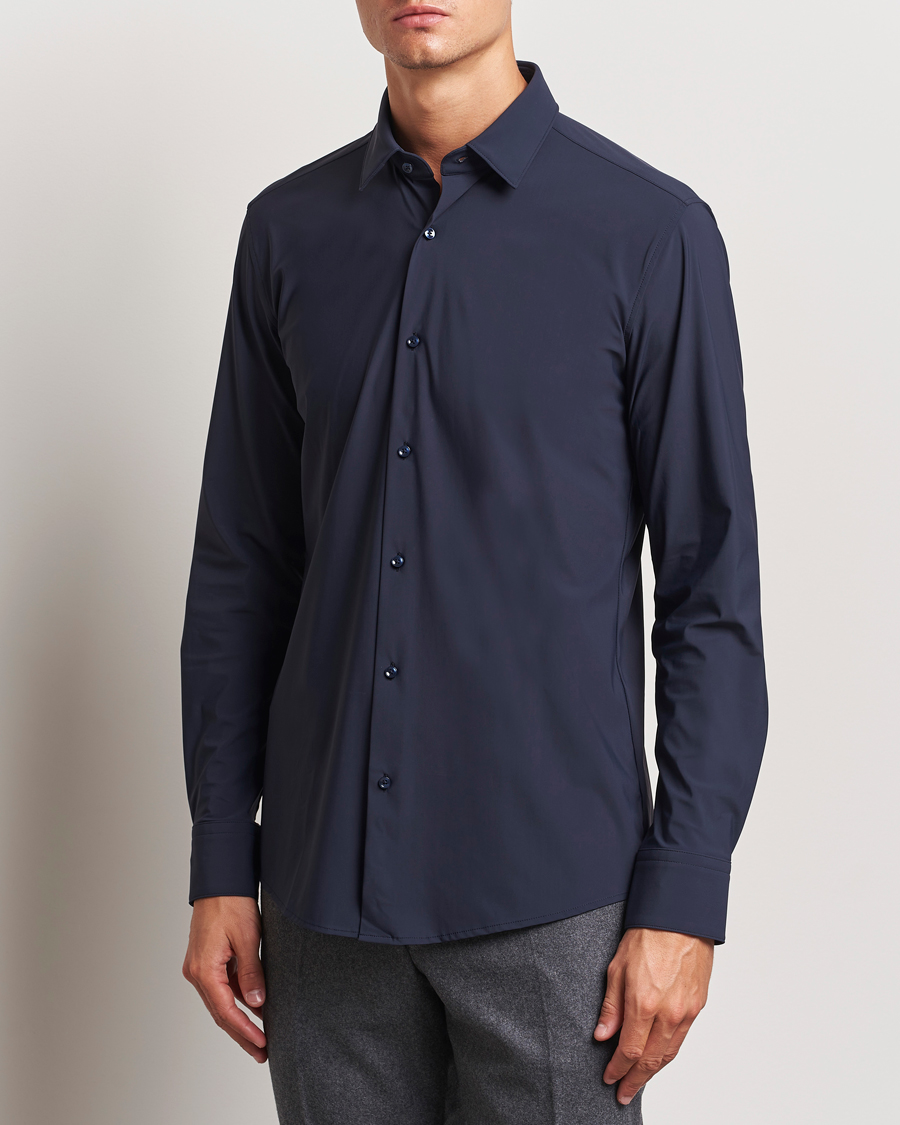 Herre |  | BOSS BLACK | Hank 4-Way Stretch Shirt Dark Blue