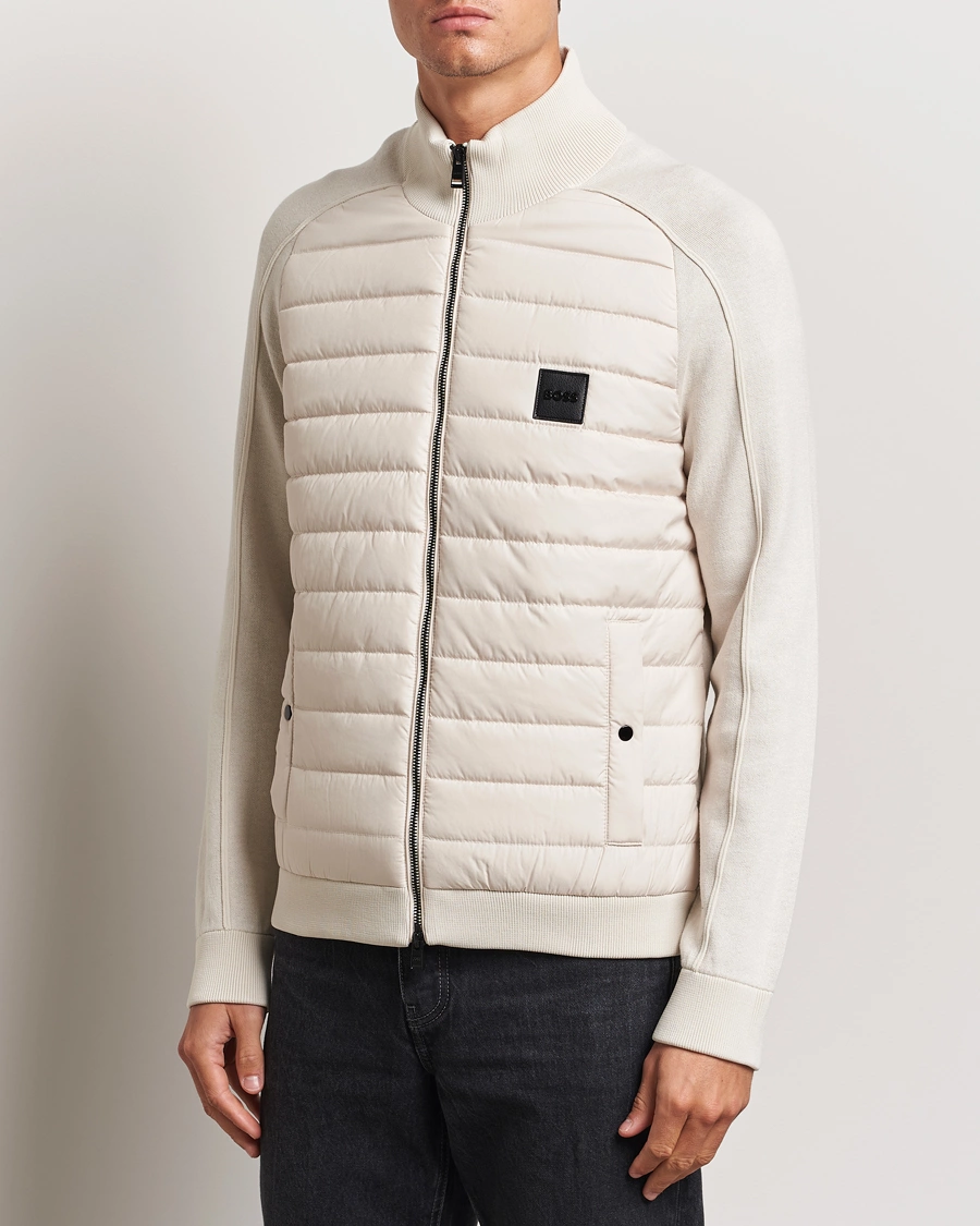 Herre |  | BOSS BLACK | Esfero Hybrid Full Zip Open White