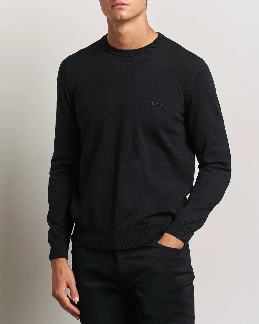 Herre |  | BOSS BLACK | Botto Merino Knitted Pullover Black