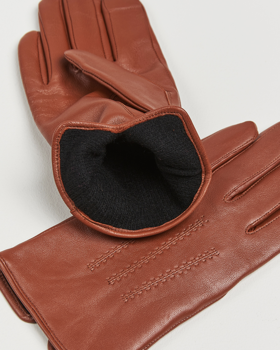 Herre |  | BOSS BLACK | Hainz Leather Gloves Medium Brown