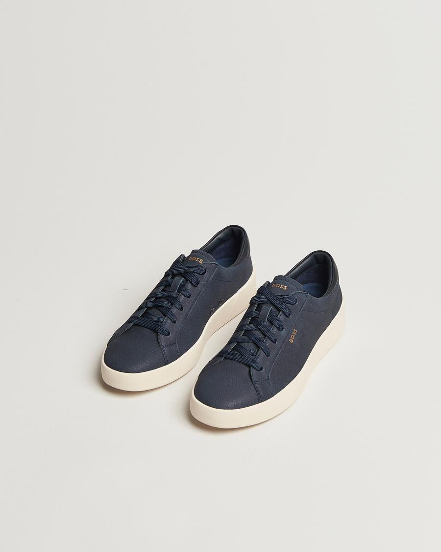 Herre |  | BOSS BLACK | Belwar Leather Sneaker Dark Blue