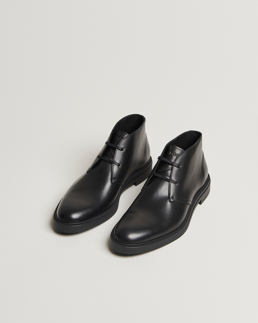 Herre | Sorte støvler | BOSS BLACK | Calev Leather Chukka Boot Black