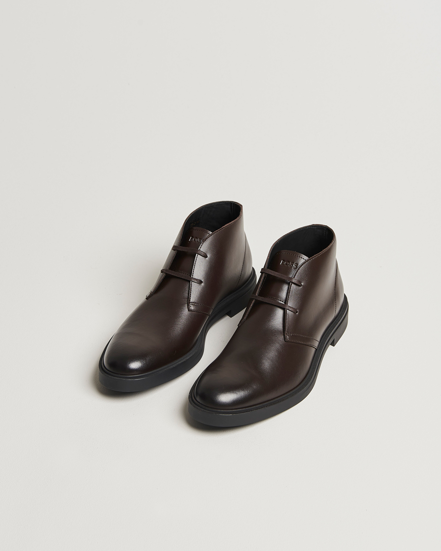 Herre |  | BOSS BLACK | Calev Leather Chukka Boot Dark Brown