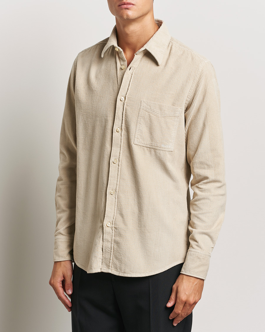 Herre |  | BOSS ORANGE | Relegant Corduroy Shirt Light Beige