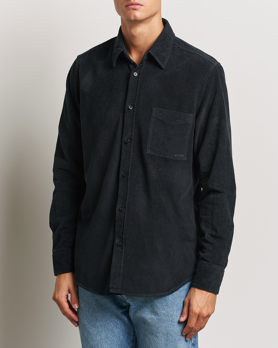 Herre |  | BOSS ORANGE | Relegant Corduroy Shirt Dark Blue