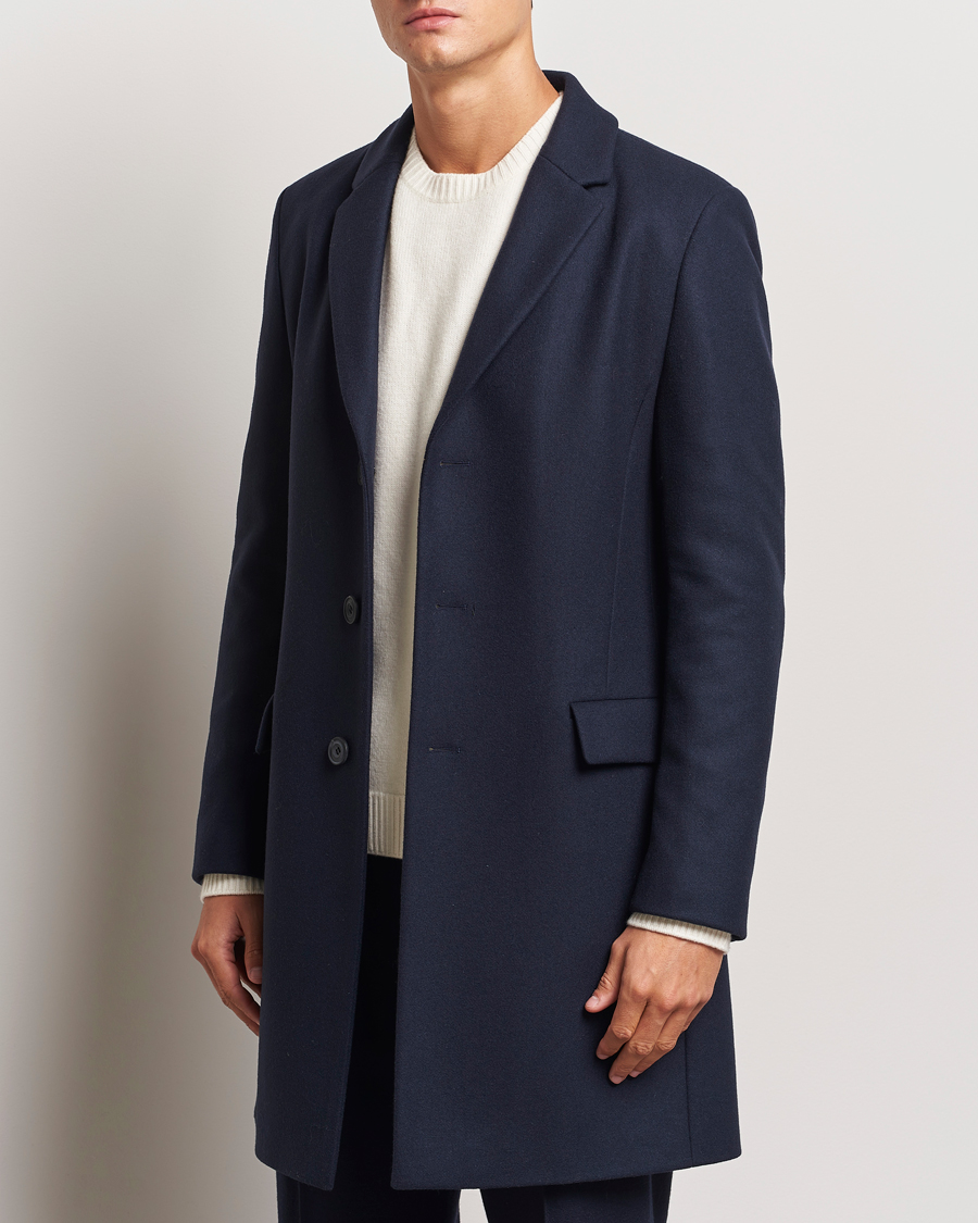 Herre |  | HUGO | Migor Wool Coat Dark Blue