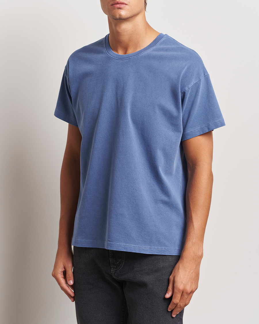 Herre |  | Jeanerica | Ruben Crew Neck T-Shirt Washed Adriatic Blue