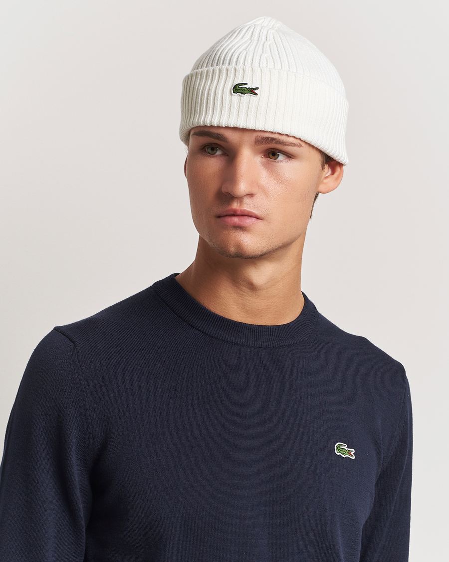 Herre |  | Lacoste | Wool Knitted Beanie Flour