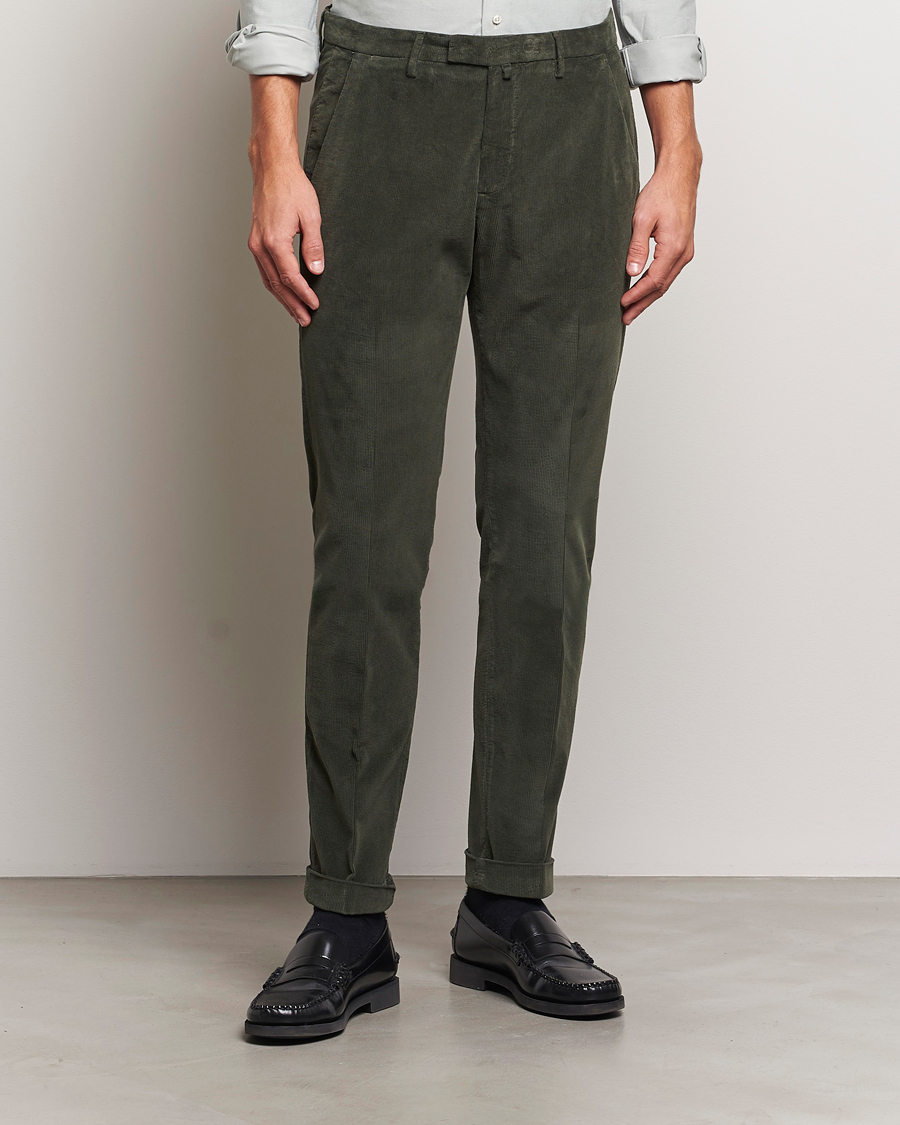 Herre |  | Briglia 1949 | Slim Fit Corduroy Trousers Dark Green