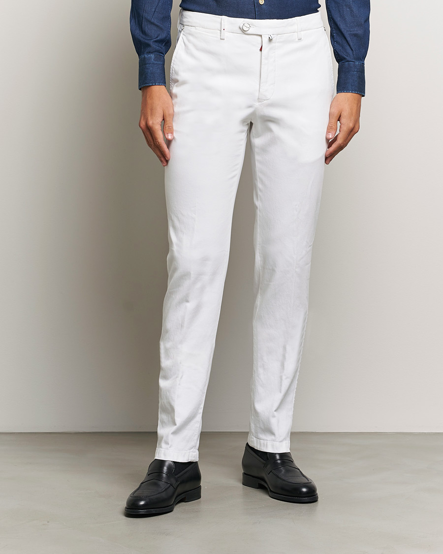 Herre |  | Kiton | Cotton Stretch Trousers Optic White