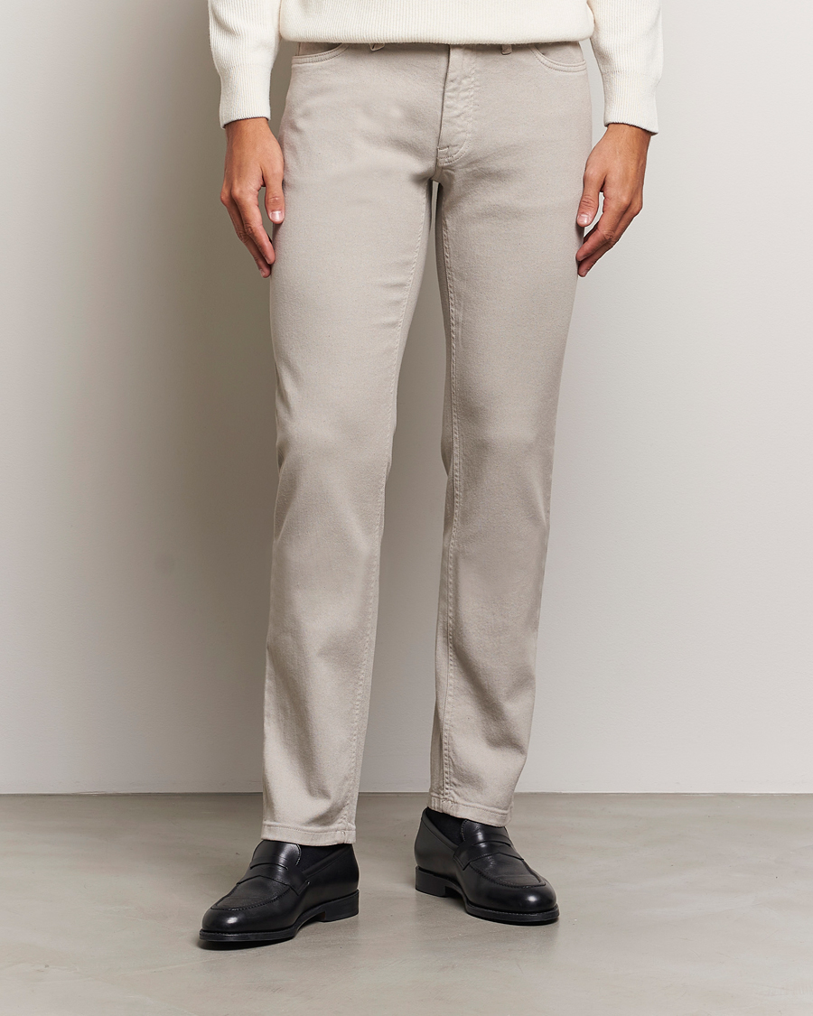 Herre | Luxury Classics | Brioni | Slim Fit 5-Pocket Cotton Pants Light Beige