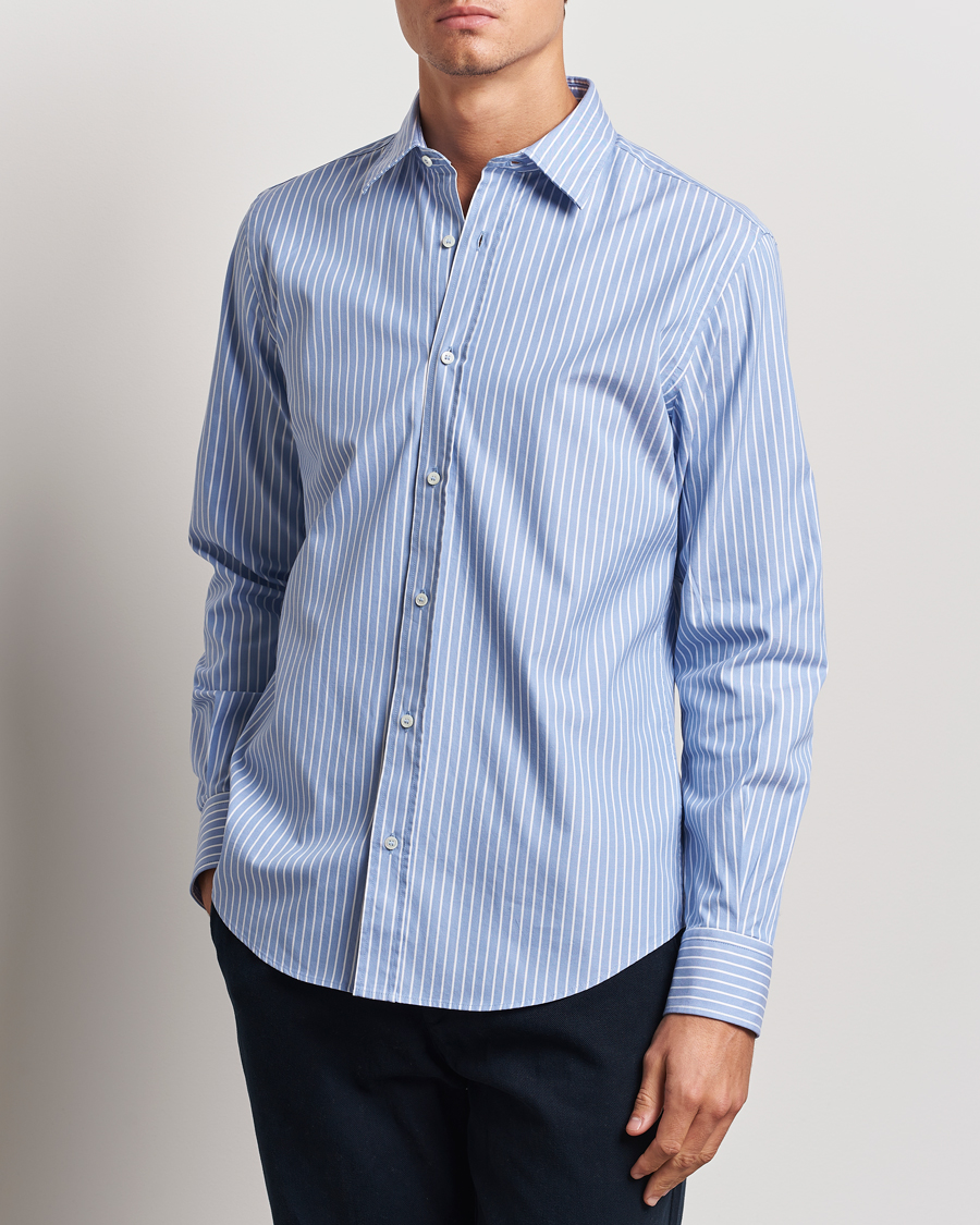 Herre |  | Aspesi | Striped Oxford Shirt Light Blue