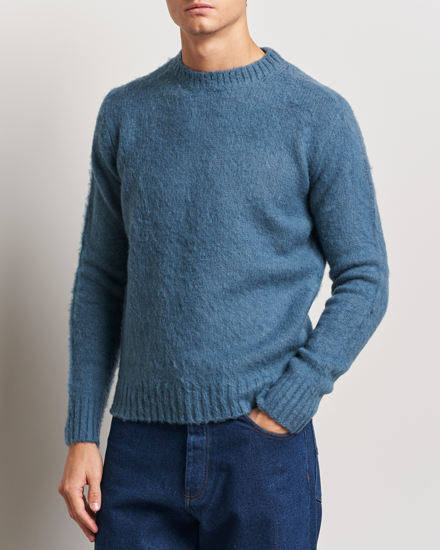 Herre |  | Aspesi | Brushed Shetland Sweater Blue