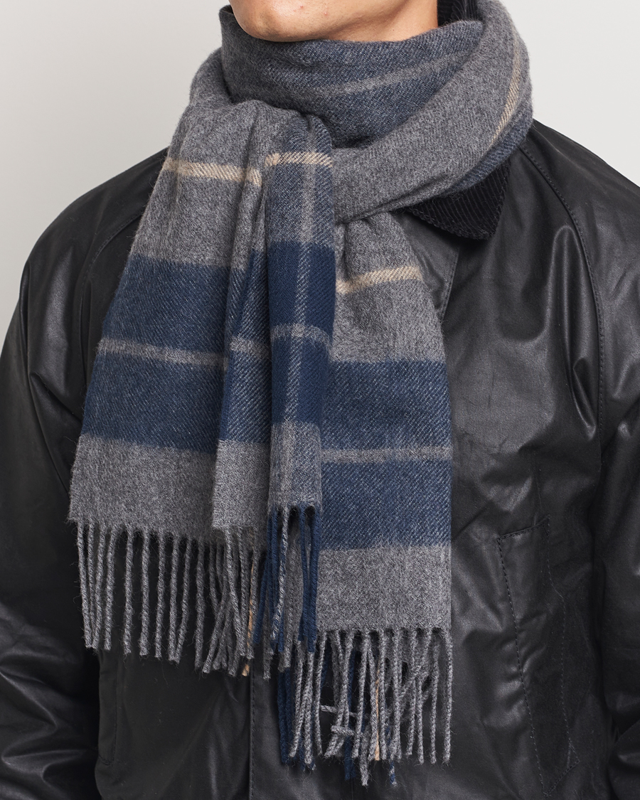 Herre |  | Gloverall | Lambswool Scarf Grey Check