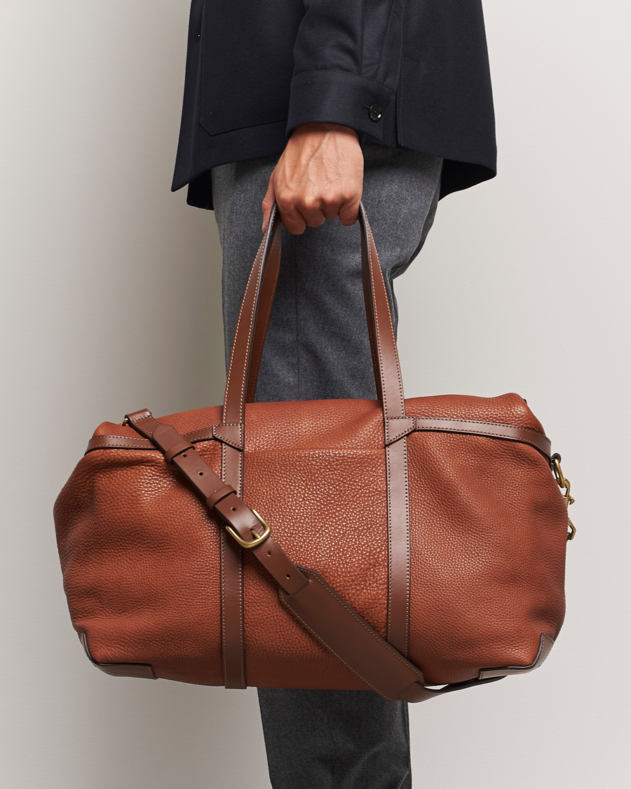 Herre |  | Mismo | Tour Pebbled Leather Weekendbag Tabac/Cuoio