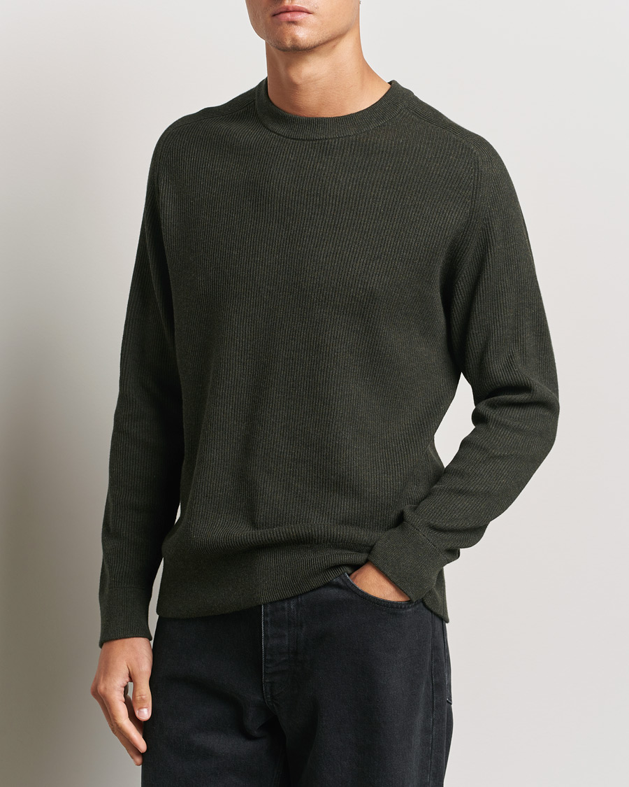 Herre |  | NN07 | Kevin Cotton Knitted Sweater Dark Army