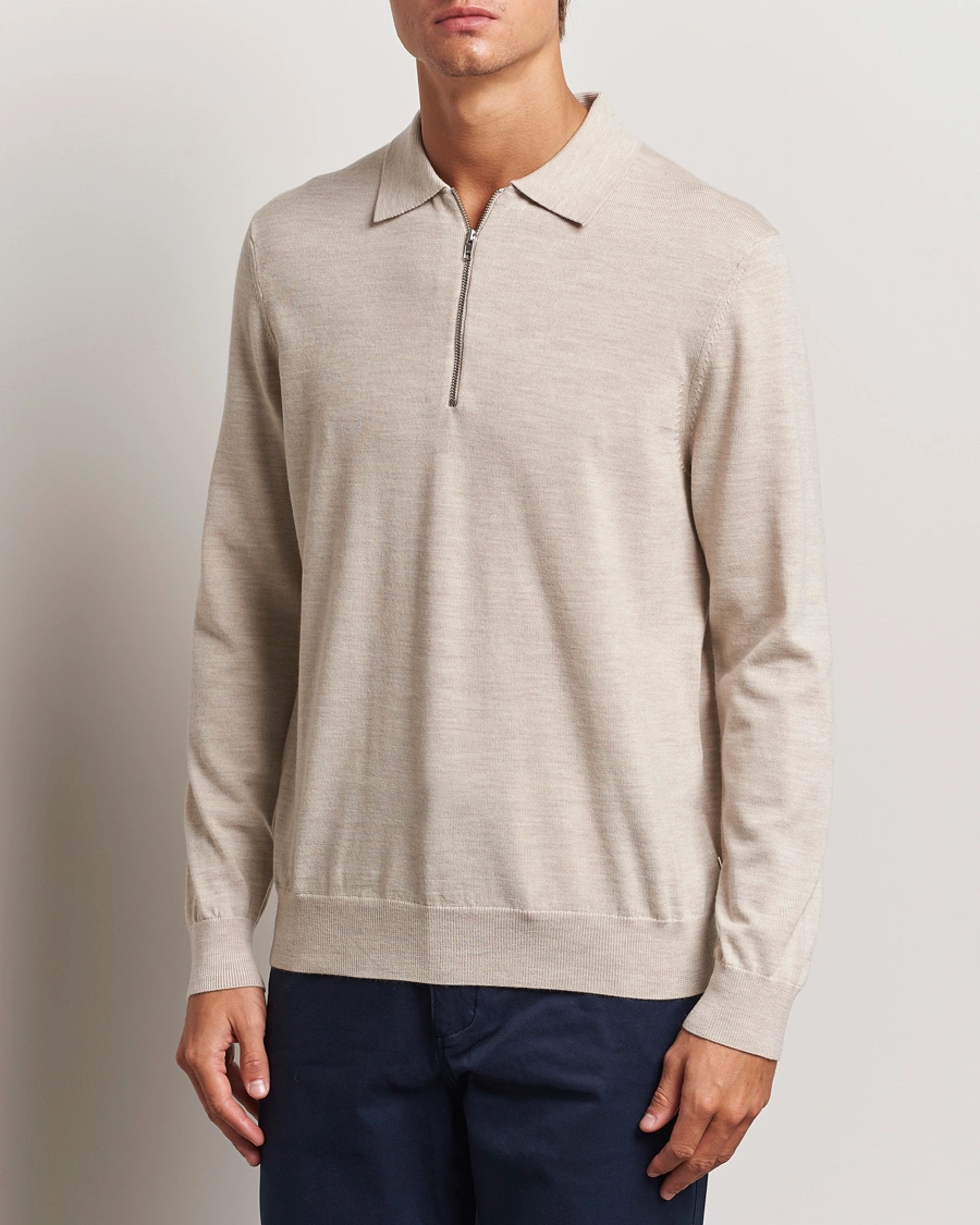 Herre |  | NN07 | Sergio Half Zip Light Khaki Melange