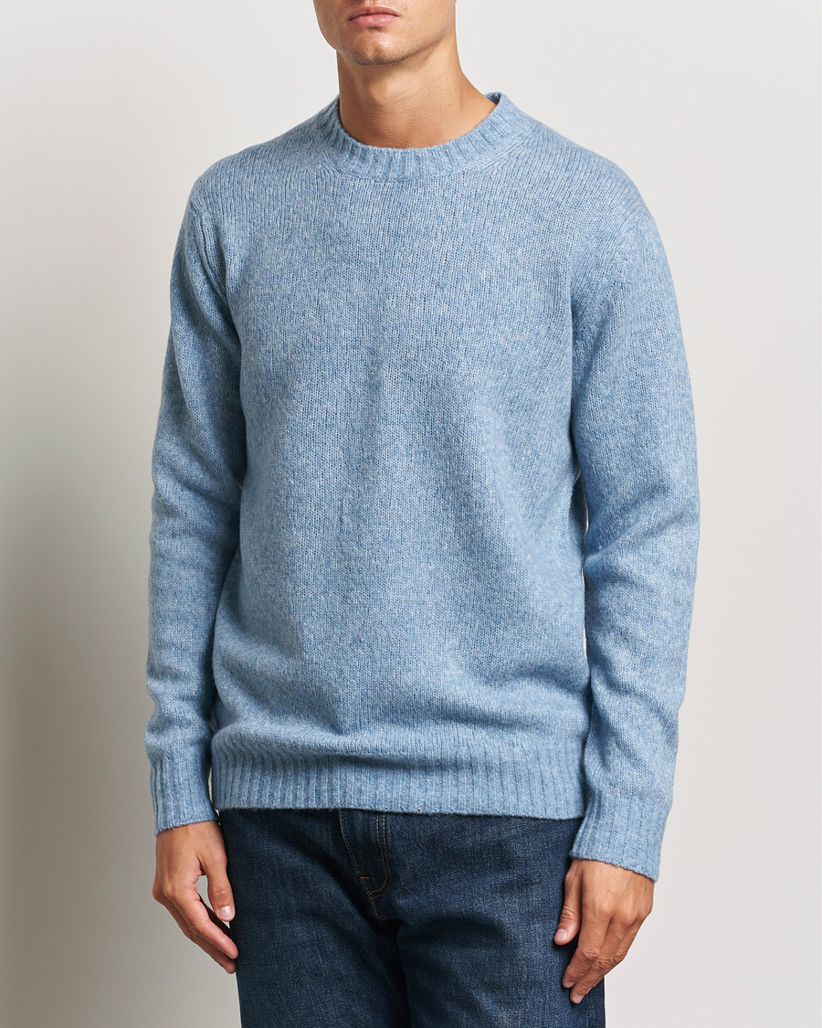 Herre |  | NN07 | Lee Brushed Wool Crew Neck Tink Blue