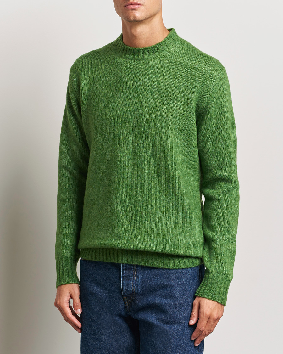 Herre |  | NN07 | Lee Brushed Wool Crew Neck Kale Green