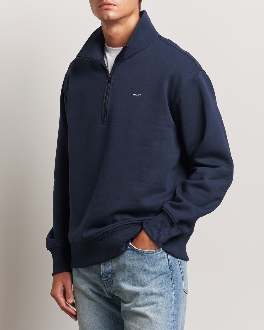 Herre |  | NN07 | Briggs Half Zip Sweatshirt Navy Blue