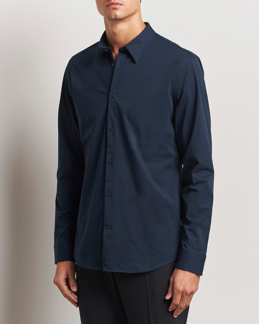 Herre |  | NN07 | Elian Mercerized Cotton Shirt Navy Blue