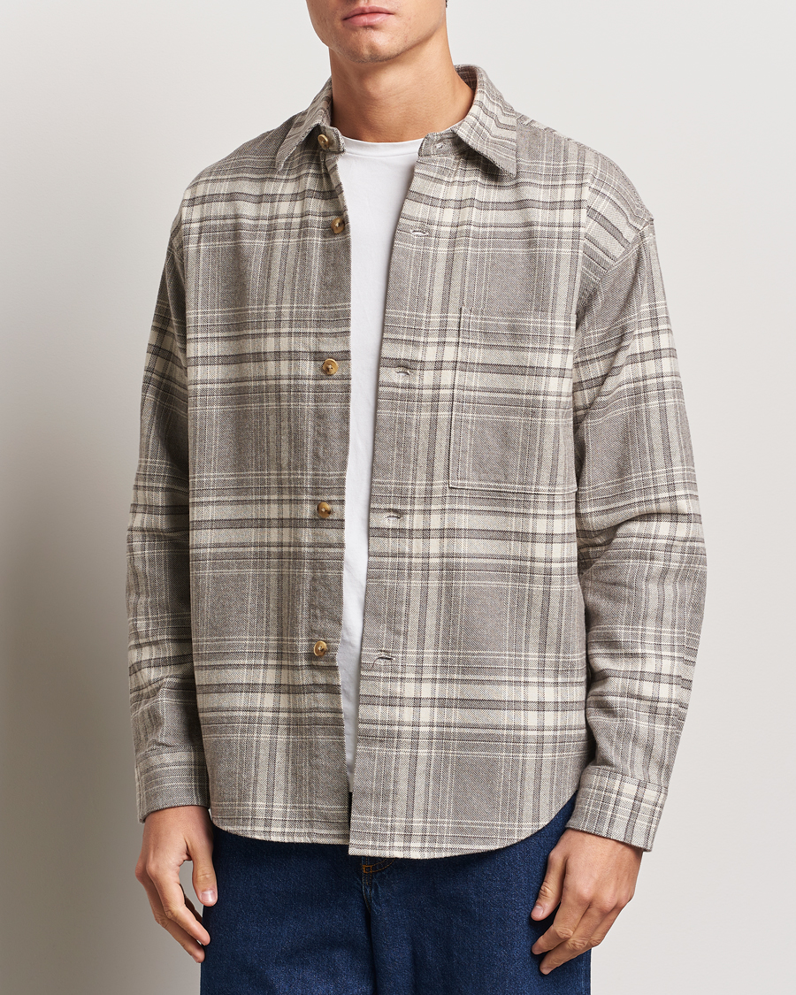 Herre |  | NN07 | Adwin Checked Flannel Overshirt Grey/White