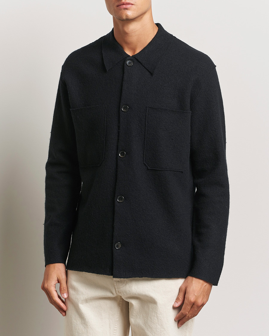 Herre |  | NN07 | Jonas Boiled Wool Cardigan Black