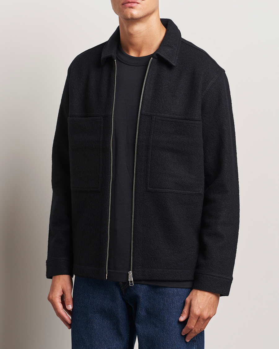 Herre | Business & Beyond - Casual | NN07 | Isak Boiled Wool Full Zip Black