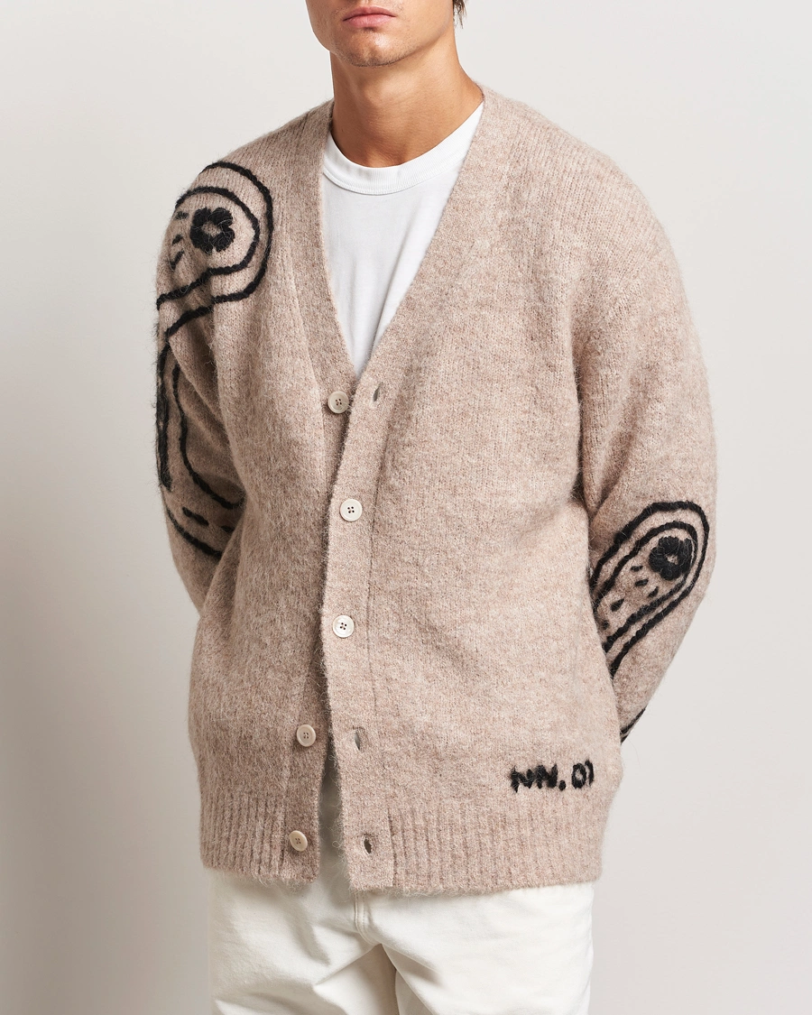 Herre |  | NN07 | Kyle Alpaca Wool Cardigan Greige