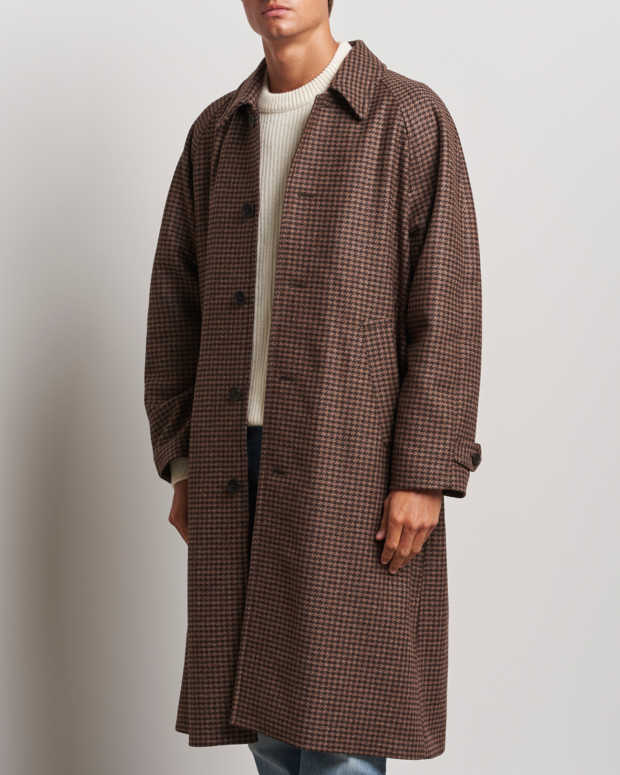 Herre | Frakker | Nudie Jeans | Will Dogtooth Check Coat Brown