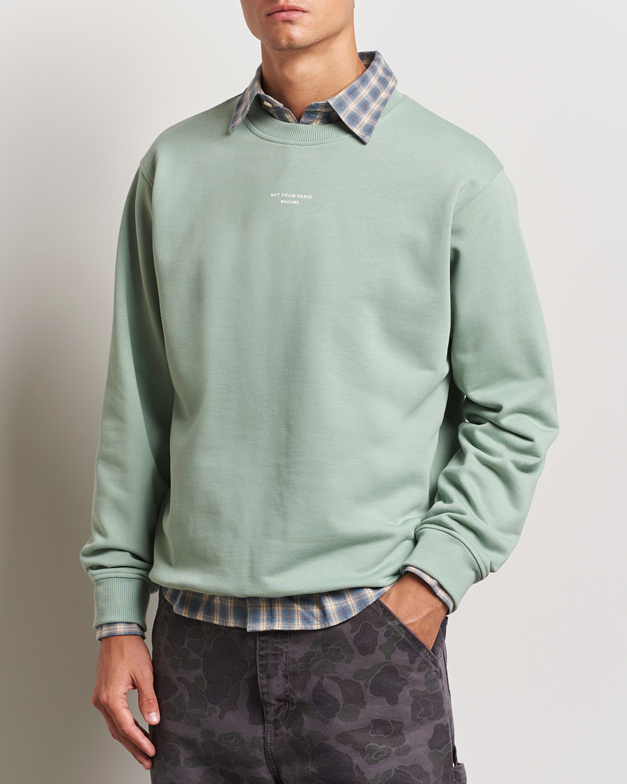 Herre |  | Drôle de Monsieur | Classic Slogan Sweatshirt Water Green