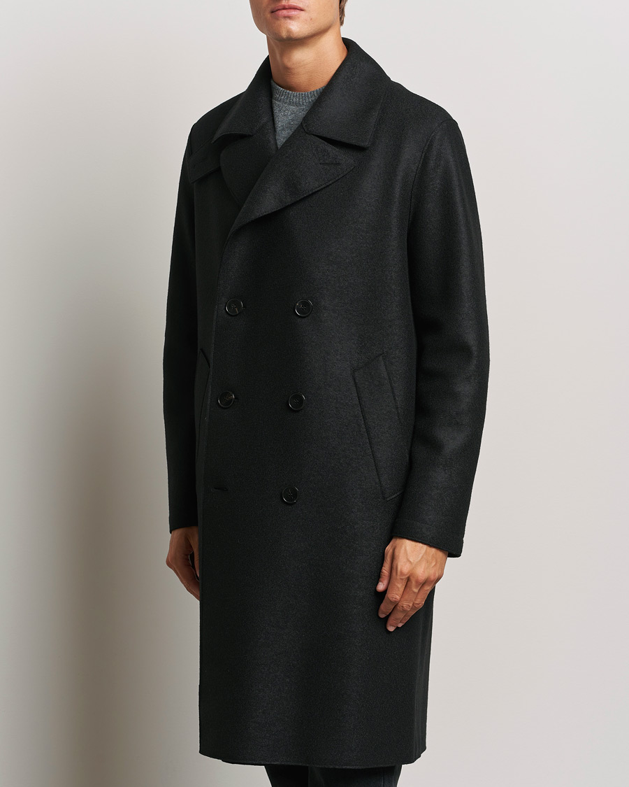 Herre |  | Harris Wharf London | Pressed Wool Long Peacoat Black