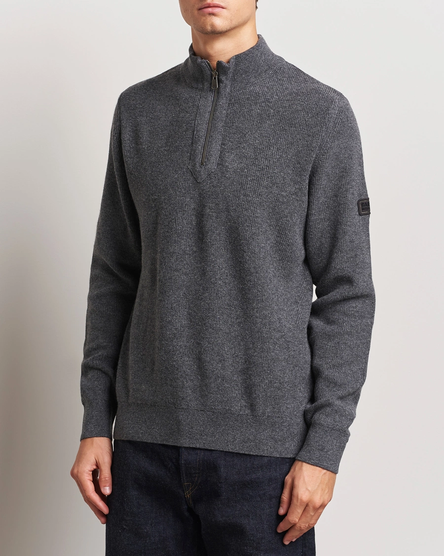 Herre |  | Barbour International | Crawley Wool/Cotton Half Zip Charcoal