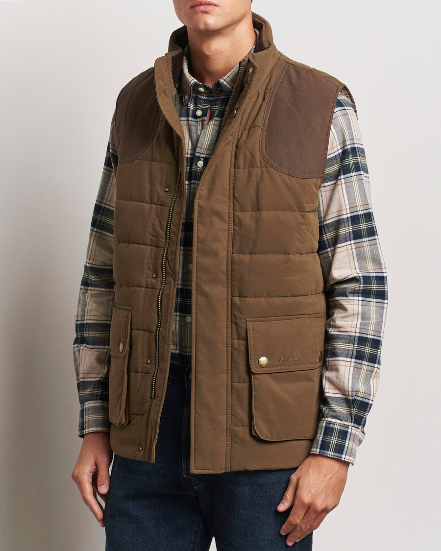 Herre | Efterårsjakker | Barbour Lifestyle | Bradford Tattersall Puffer Gilet Dark Sand