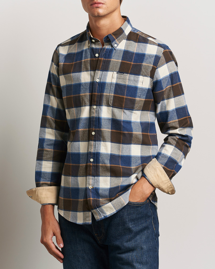 Herre |  | Barbour Lifestyle | Valley Check Flannel Shirt Ecru