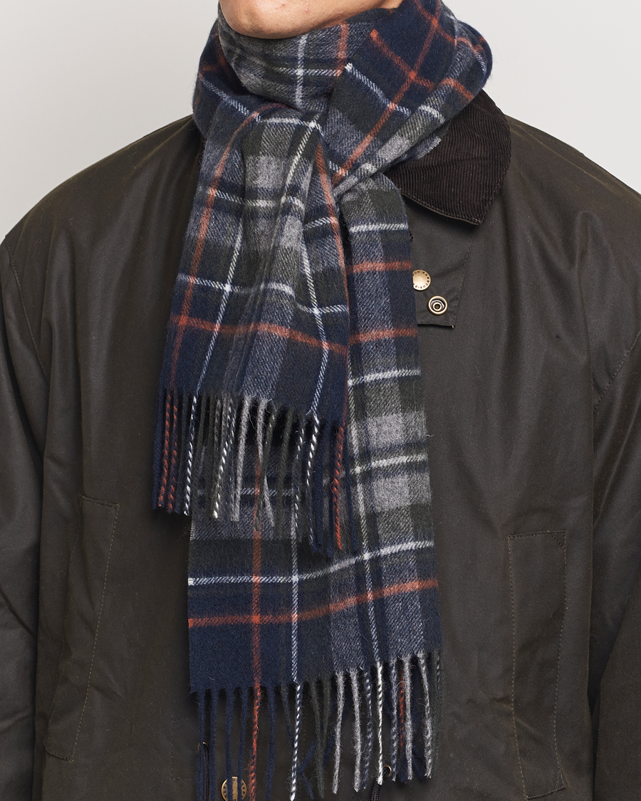 Herre |  | Barbour Lifestyle | Lambswool/Cashmere New Check Tartan Navy/Dark Ginger