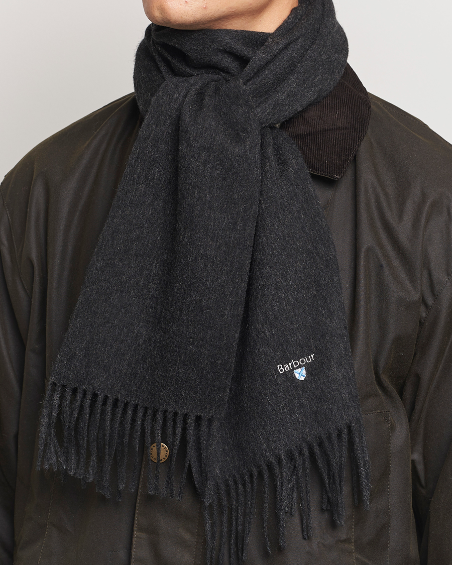 Herre |  | Barbour Lifestyle | Plain Lambswool Scarf Charcoal