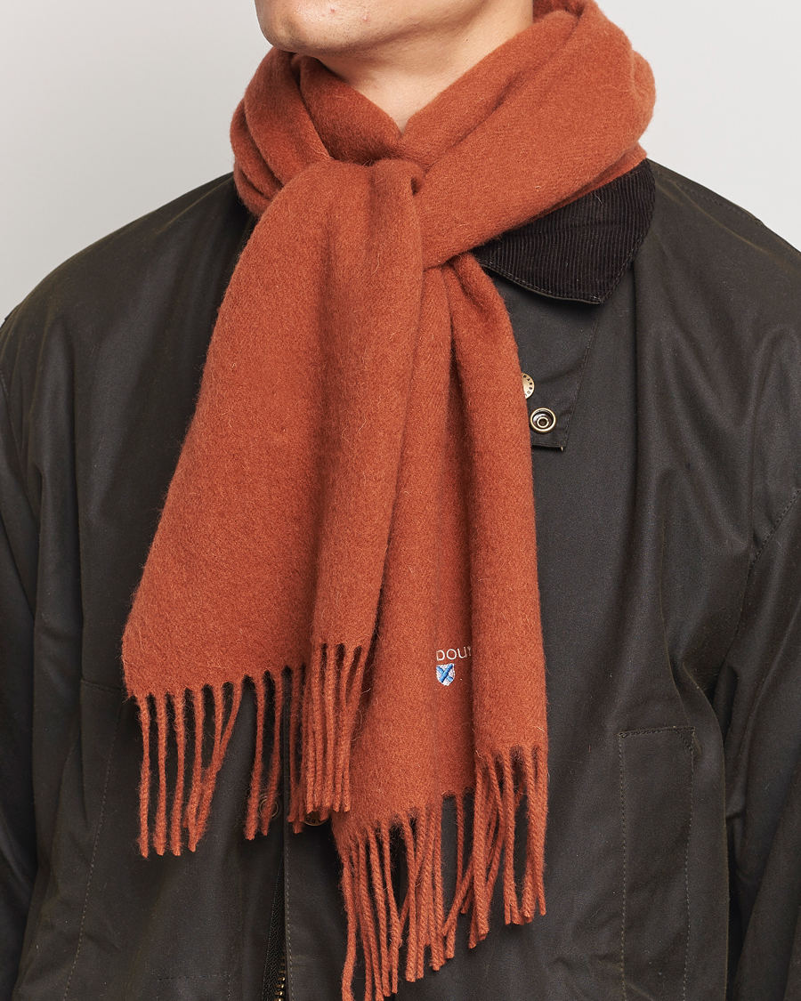 Barbour Lifestyle Plain Lambswool Scarf Dark Ginger CareOfCarl