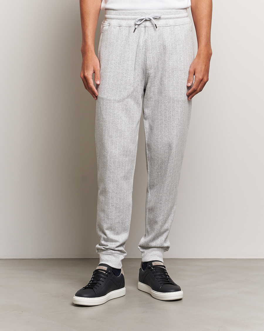 Herre |  | Brunello Cucinelli | Soft Pinstripe Sweatpants Pearl Grey
