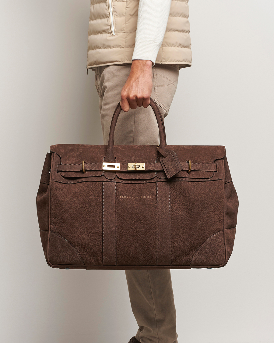 Herre | Weekendtasker | Brunello Cucinelli | Grain Leather Holdall Dark Brown