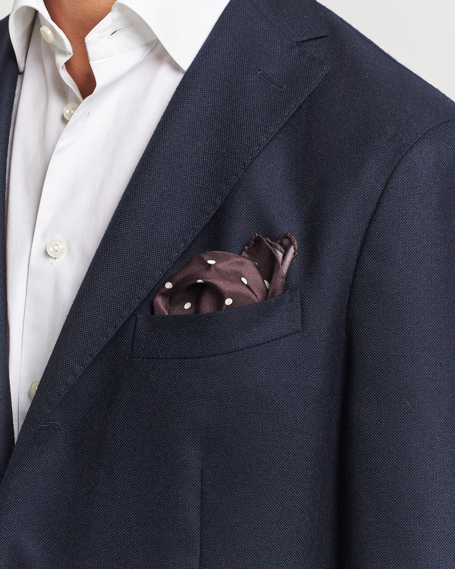 Herre | Lommeklude | Morris | Dot Pocket Square Brown