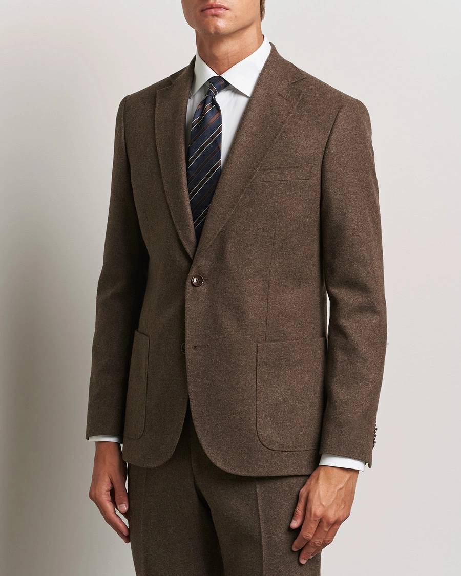 Herre |  | Morris | Flannel Wool Blazer Brown