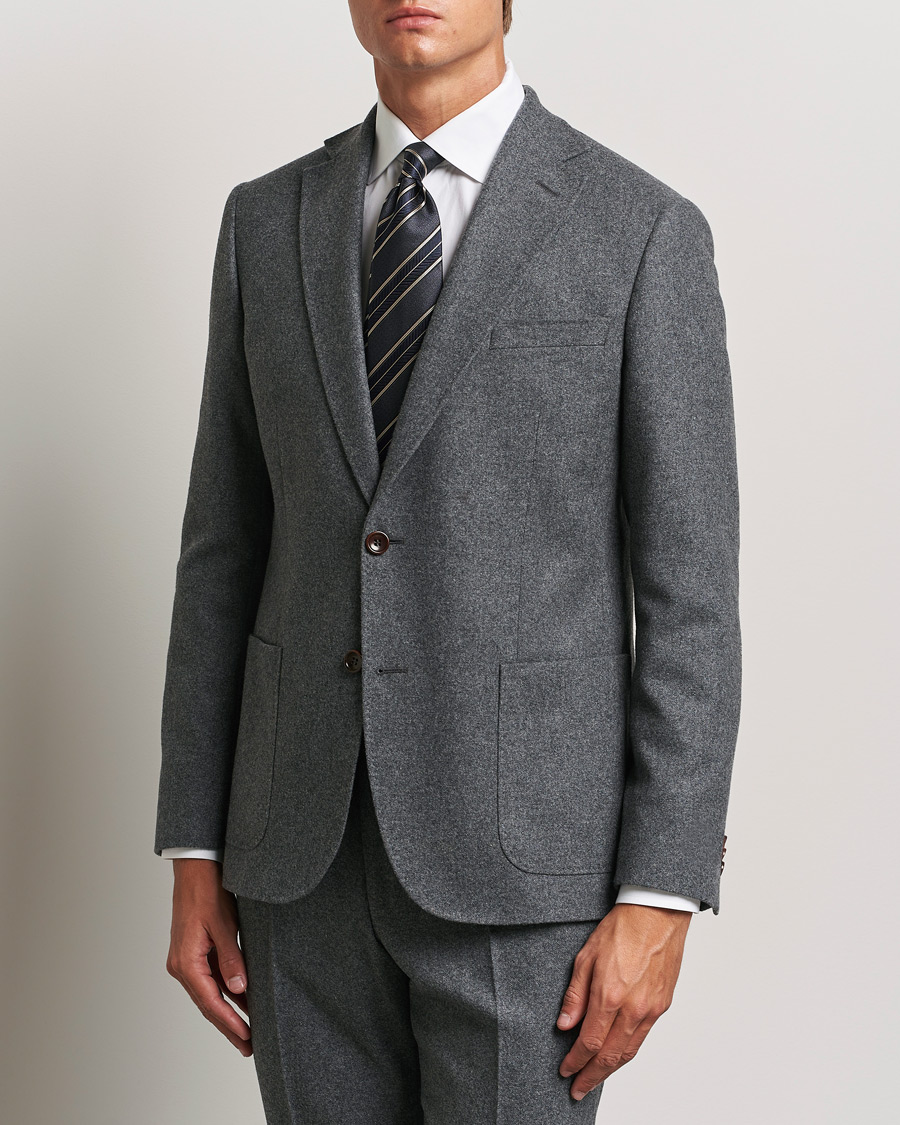 Herre | Jakkesæt | Morris | Flannel Wool Blazer Grey