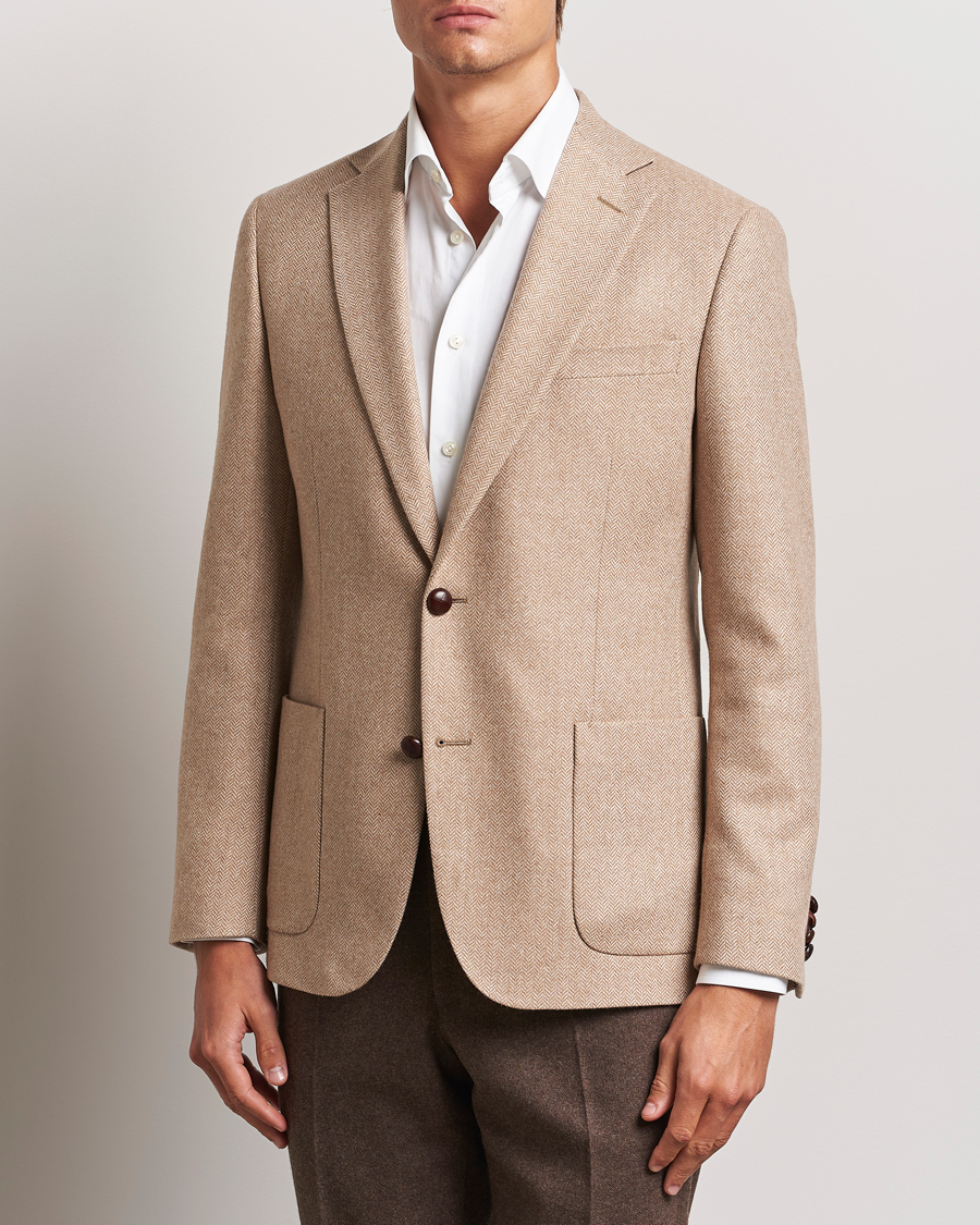 Herre |  | Morris | Tweed Herringbone Blazer Brown