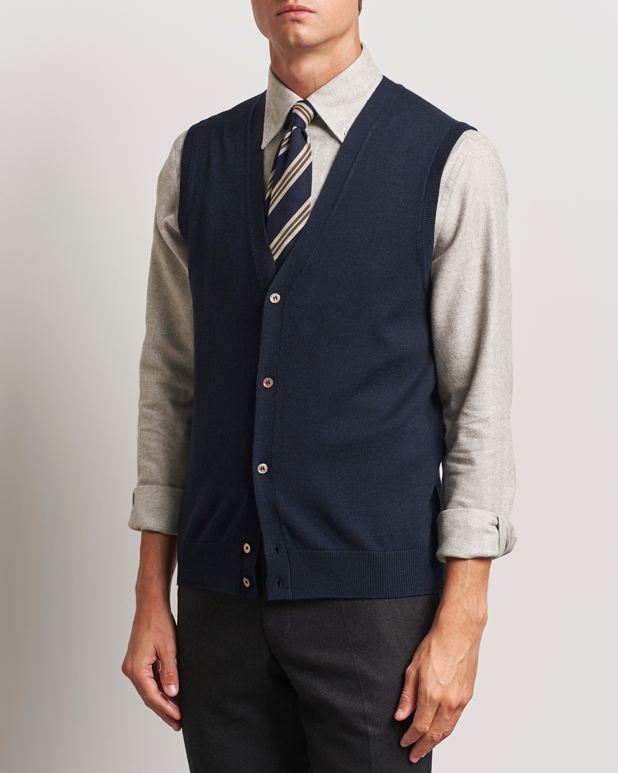 Herre |  | Morris | Merino Slipover Vest Navy