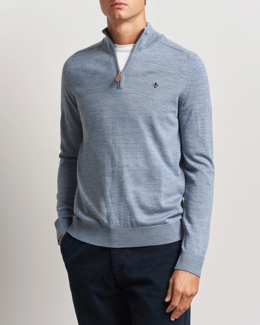 Herre |  | Morris | John Merino Half Zip Light Blue