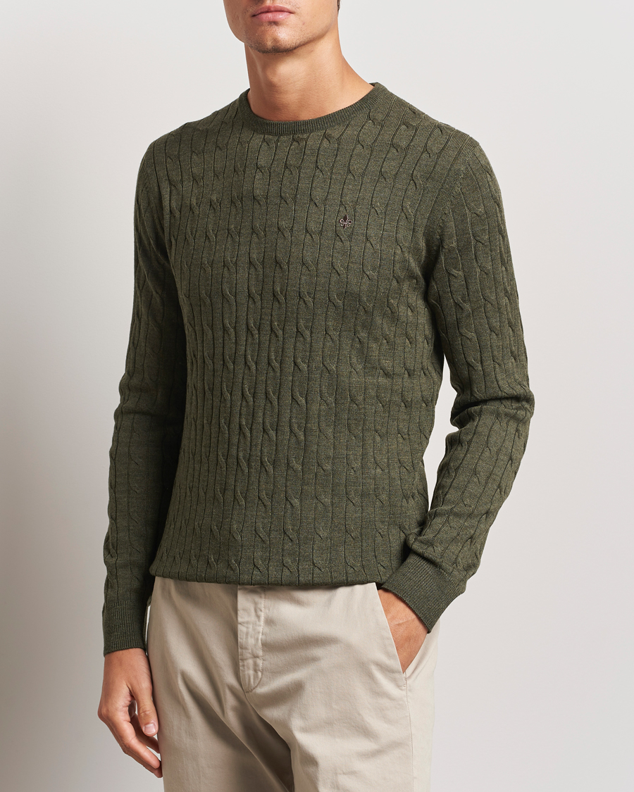 Herre |  | Morris | Merino Cable O-Neck Olive