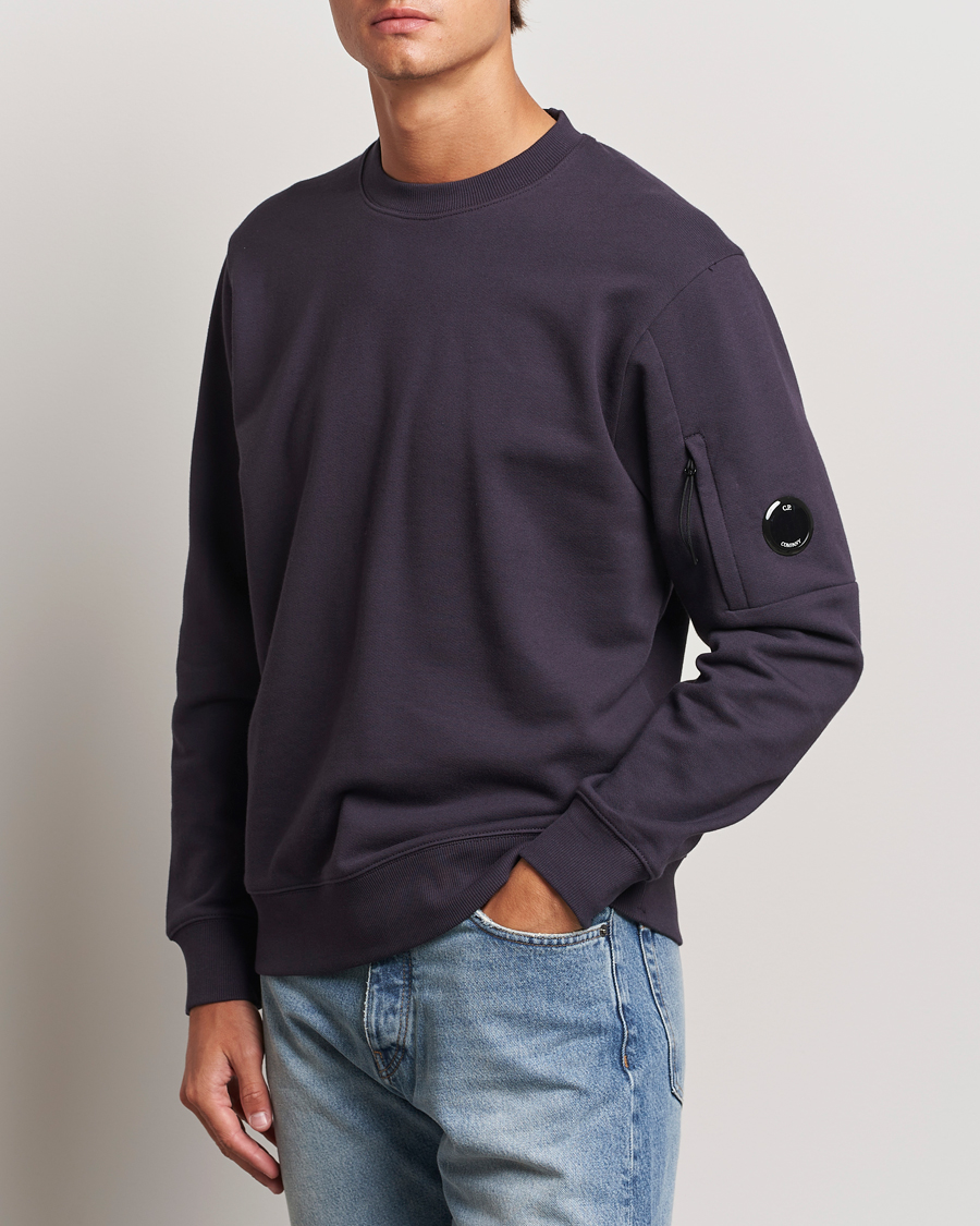 Herre |  | C.P. Company | Diagonal Raised Fleece Lens Sweatshirt Washed Navy