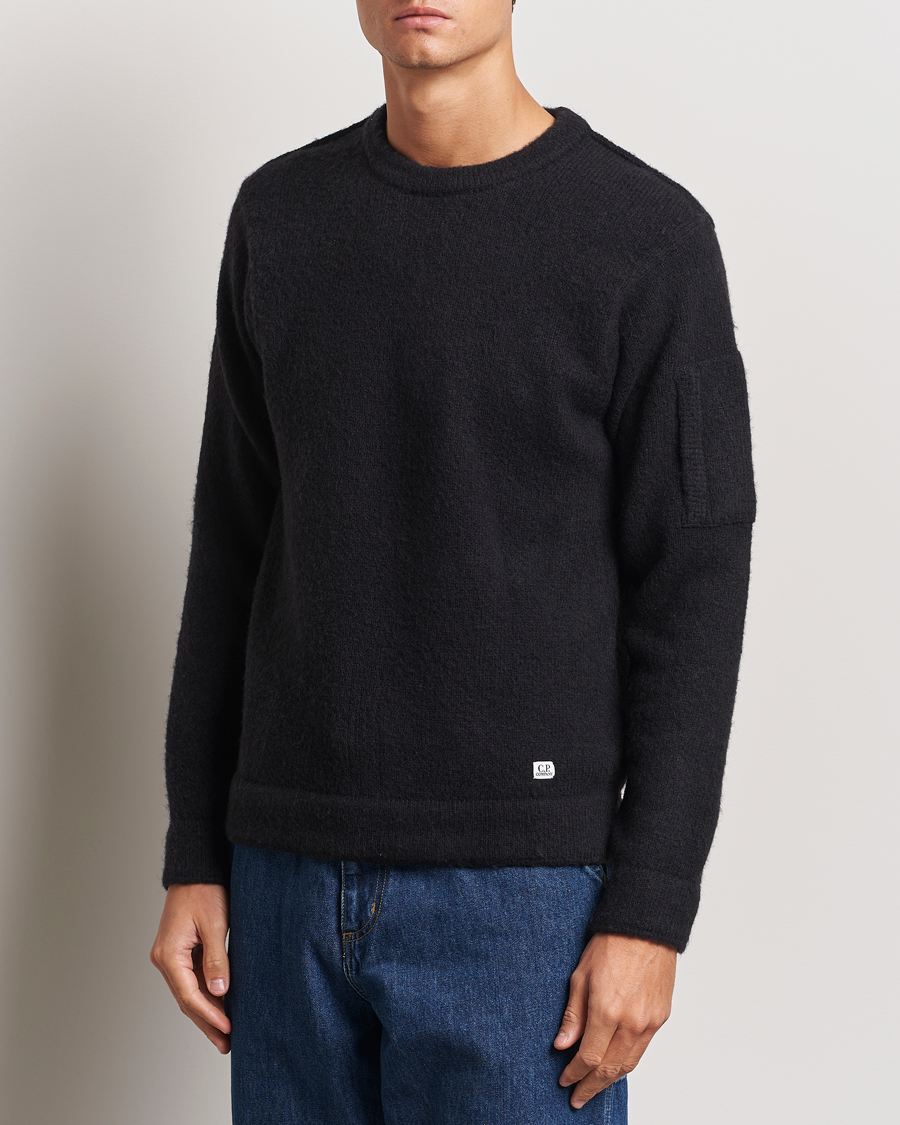 Herre |  | C.P. Company | Alpaca Soft Knitted Crewneck Black